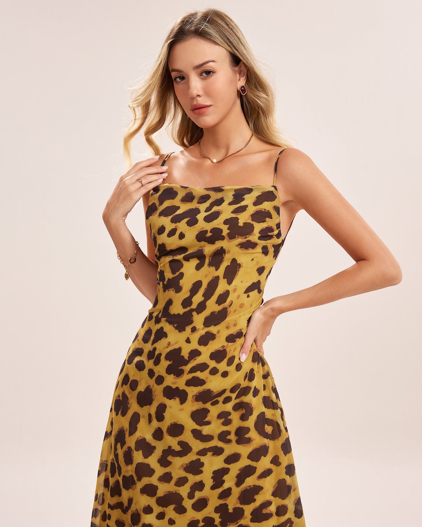 Yellow X Cross Slip Maxi Dress | Rihoas