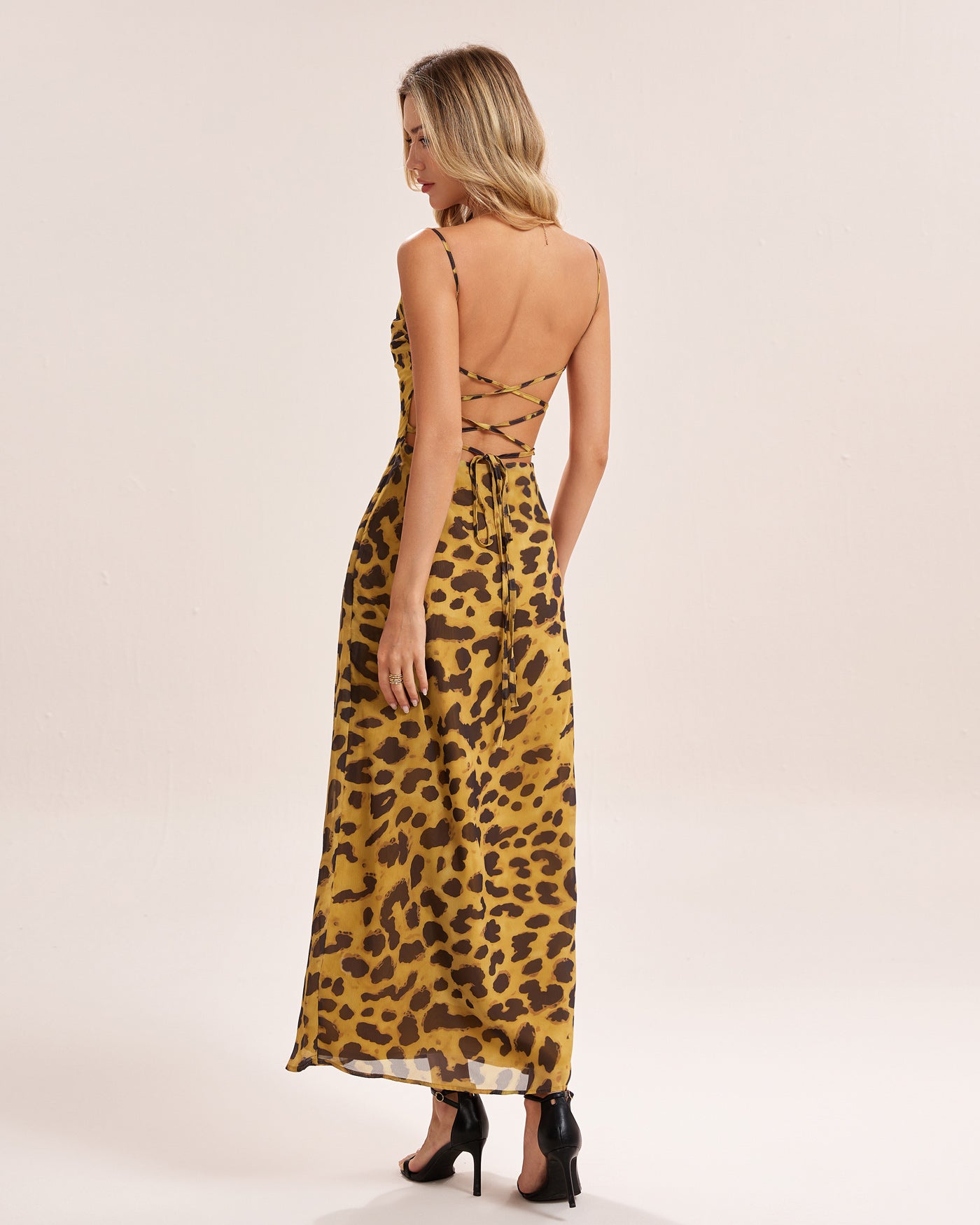 Yellow X Cross Slip Maxi Dress | Rihoas