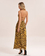 Yellow X Cross Slip Maxi Dress | Rihoas
