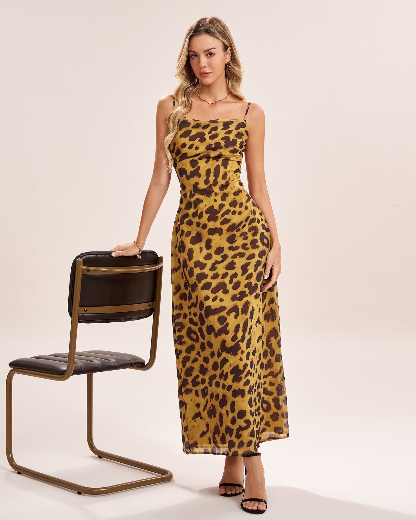 Yellow X Cross Slip Maxi Dress | Rihoas