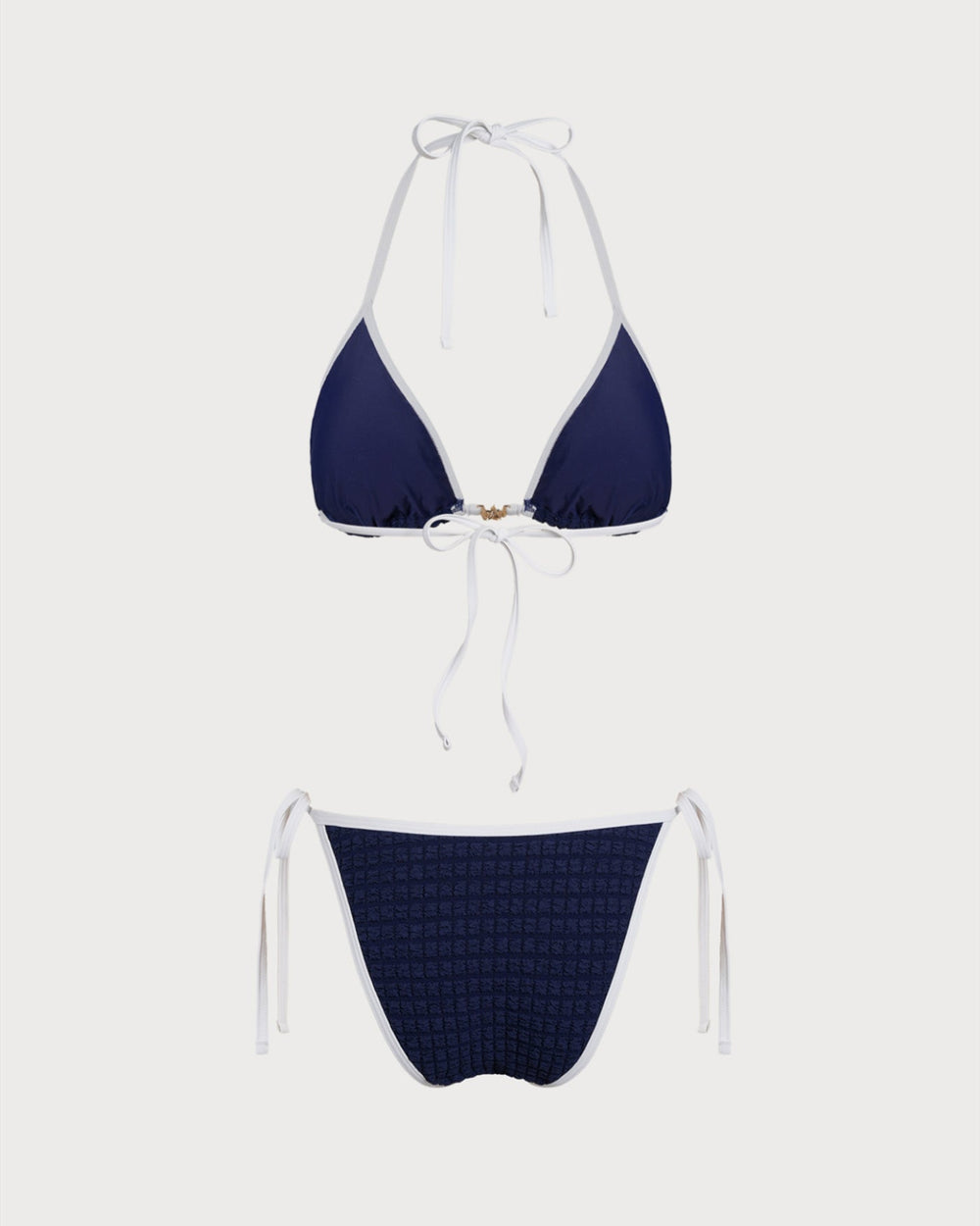 Blue Contrasting Halter Bikini Set | Rihoas